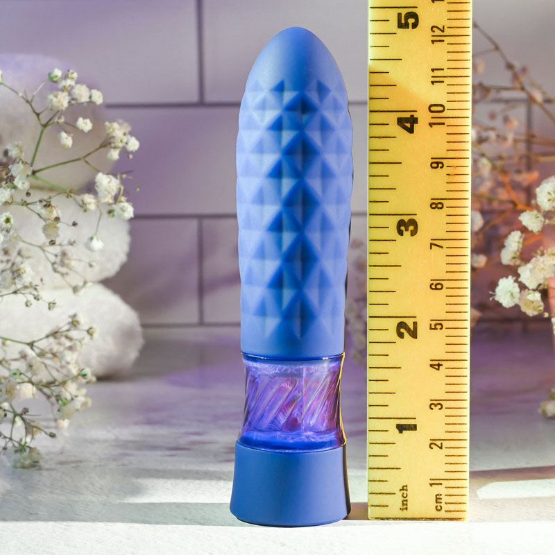 Evolved - raver - bullet vibrator - Product front view, with dimensions | Flirtybay